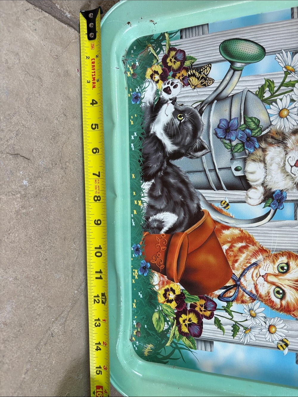 Vintage 1980s Ross Avidon cat metal lap tray - Picture 10 of 11